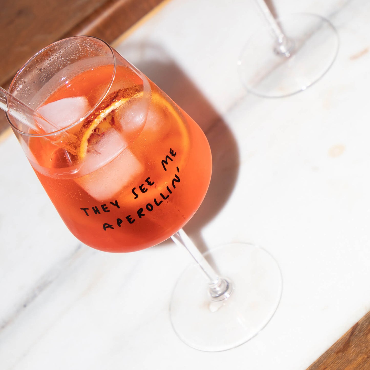 "They See Me Aperollin'" Weinglas