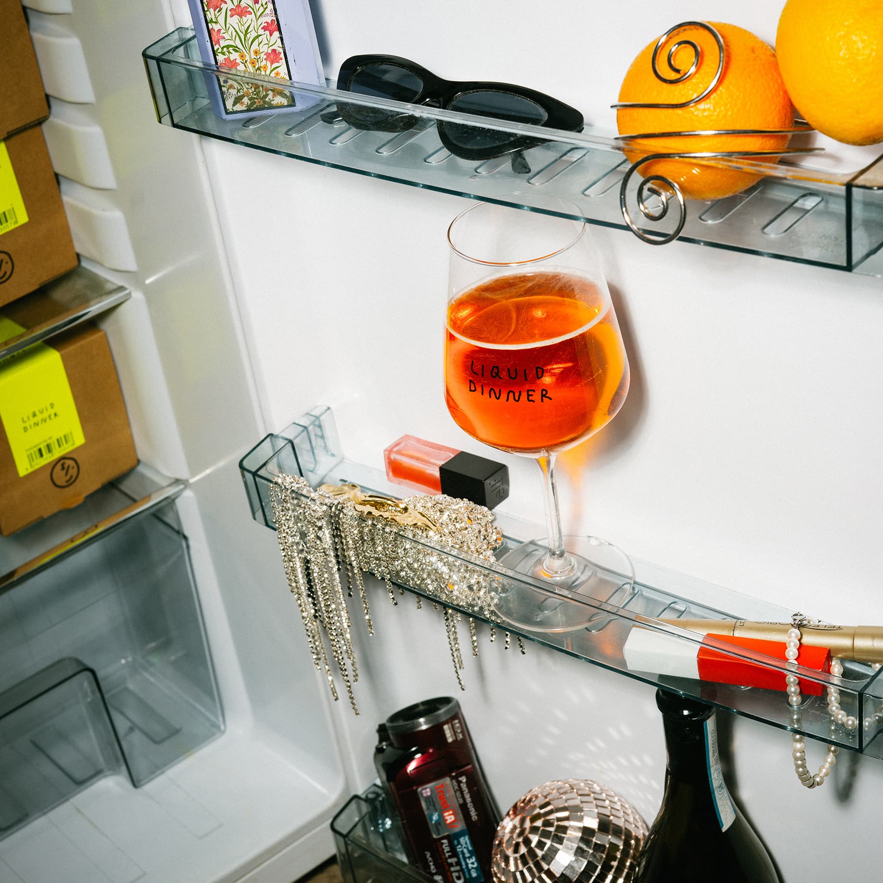 Liquid Dinner Glas mit Aperol