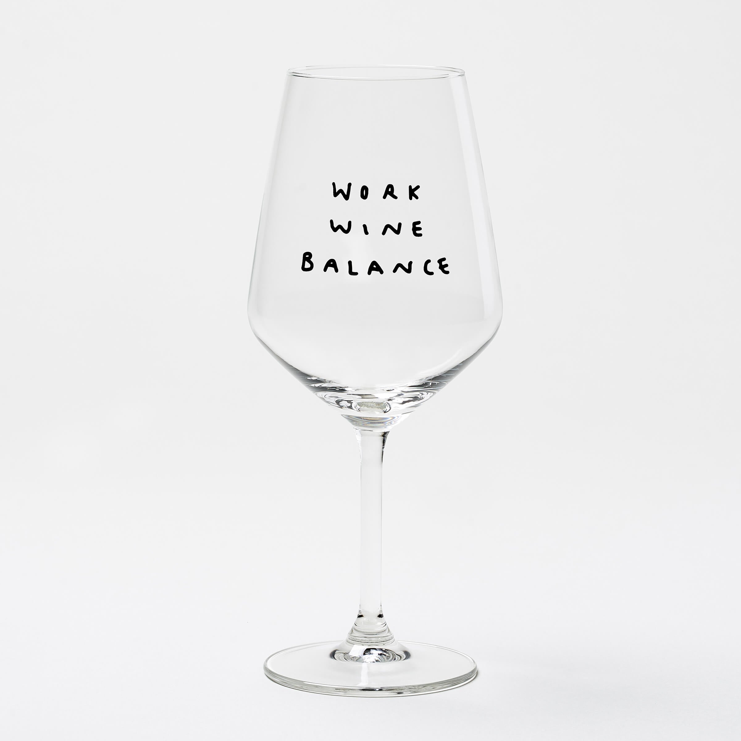 "Work Wine Balance" Weinglas