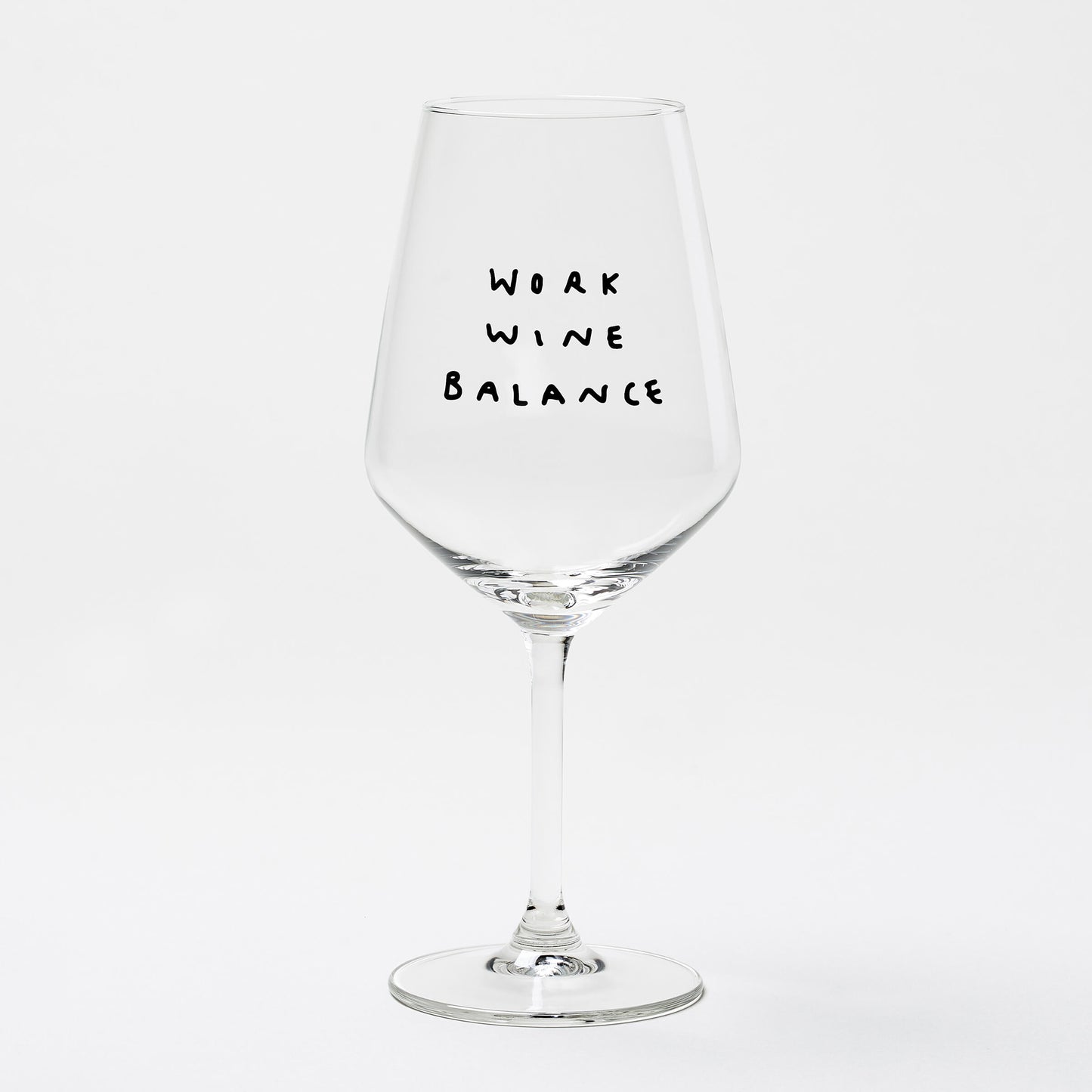 "Work Wine Balance" Weinglas