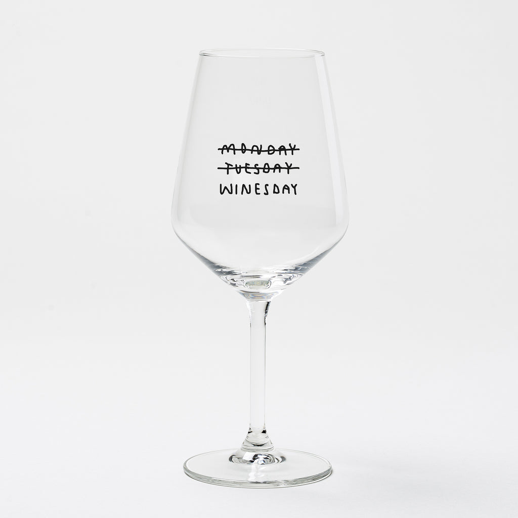 "Monday Tuesday Winesday" Weinglas