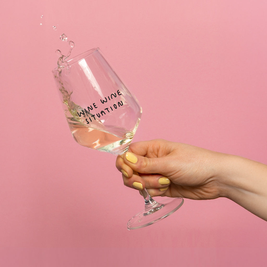"Wine Wine Situation" Weinglas